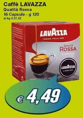 Prix Quality Lavazza Caffè Qualità Rossa 16 capsule 120g offerta
