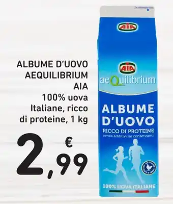 Conad AIA Albume D'Uovo Aequilibrium 100% uova Italiane, ricco di proteine, 1 kg offerta