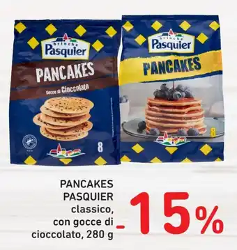 Conad Pasquier Pancakes classico, con gocce di cioccolato, 280 g offerta