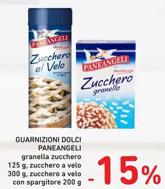 Conad Guarnizioni Dolci Paneangeli granella zucchero 125 g, zucchero a velo 300 g, zucchero a velo con spargitore 200 g offerta