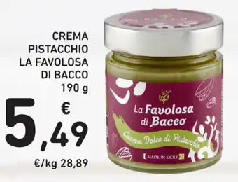 Crema Pistacchio La Favolosa Di Bacco 190 g
