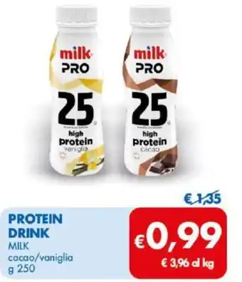 MD Discount Protein Drink Milk cacao/vaniglia 250 g offerta