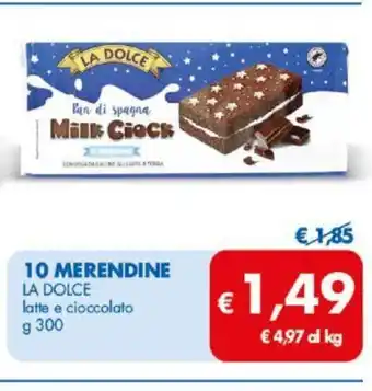 MD Discount 10 Merendine La Dolce latte e cioccolato 300 g offerta