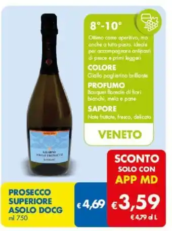 MD Discount Prosecco Superiore Asolo DOCG 750 ml offerta