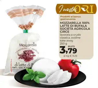 Conad Mozzarella 100% Latte di Bufala Società Agricola Circe 250 g offerta