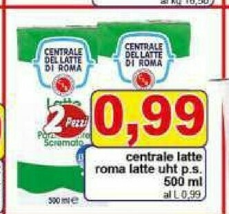 Centrale del latte di roma Latte parzialmente scremato