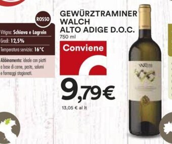 Coop Gewürztraminer Walch Alto Adige D.O.C, 750 ml offerta