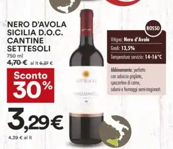 Coop Cantine Settesoli Nero D'Avola Sicilia D.O.C. 750 ml offerta