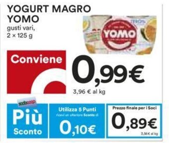 Coop Yomo Yogurt Magro gusti vari 2 x 125 g offerta