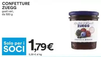 Coop Zuegg Confetture gusti vari da 320 g offerta