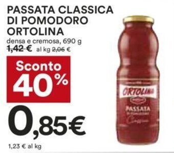 Coop Ortolina Passata Classica di Pomodoro densa e cremosa 690 g offerta