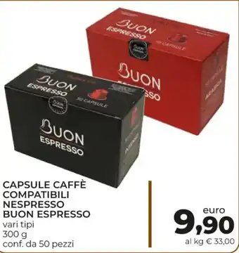 Buon Espresso Capsule Caffè Compatibili Nespresso vari tipi 300 g conf. da 50 pezzi