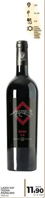 Conad Tezan Papalino Lazio IGP 750 ml offerta