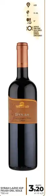 Conad Syrah Lazio IGP Feudi Del Sole 750 ml offerta
