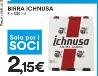 Coop Birra Ichnusa 3 x 330 ml offerta