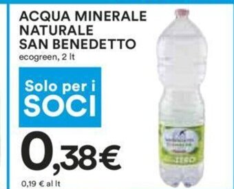 Coop San Benedetto Acqua Minerale Naturale ecogreen, 2 lt offerta