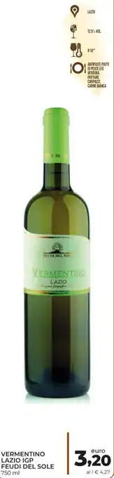 Conad Feudi Del Sole Vermentino Lazio IGP 750 ml offerta