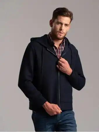 Giubbino uomo tecno effetto maglia con cappuccio