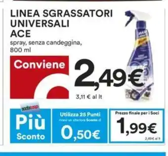 Coop ACE Linea Sgrassatori Universali spray, senza candeggina, 800 ml offerta