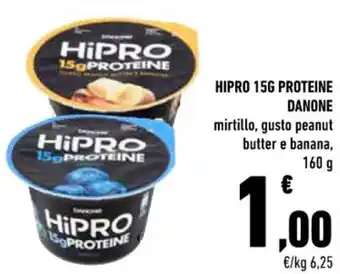 Conad Danone Hipro 15G Proteine mirtillo, gusto peanut butter e banana 160 g offerta