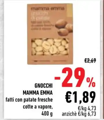 Conad Gnocchi Mamma Emma fatti con patate fresche cotte a vapore, 400 g offerta