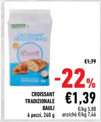 Conad Bauli Croissant Tradizionale 6 pezzi, 240 g offerta