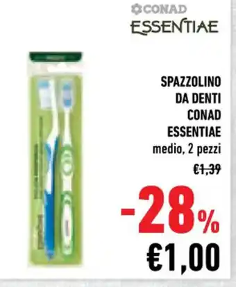 Conad Conad Essentiae Spazzolino Da Denti medio , 2 pezzi offerta