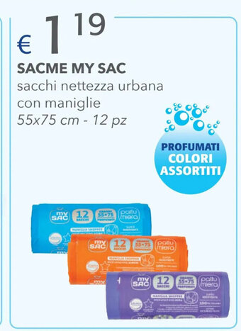 Sacme My Sac sacchi nettezza urbana con maniglie 55 x 75 cm - 12 pz