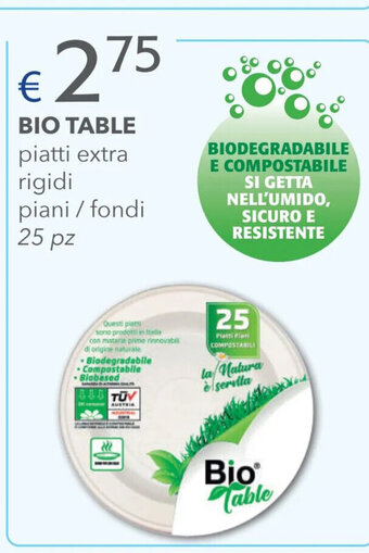 Acqua & Sapone Bio Table piatti extra rigidi piani / fondi 25 pz offerta