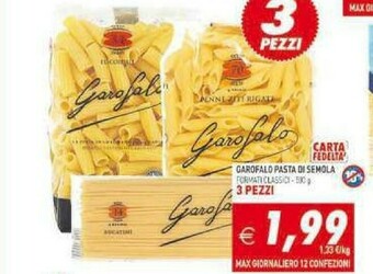 Supermercati Agorà Garofalo Pasta di semola offerta