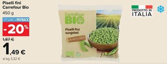 Carrefour Carrefour Bio Piselli fini 450 g offerta