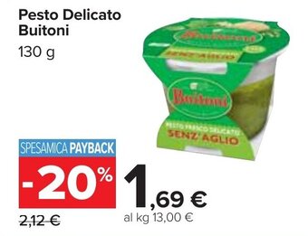 Carrefour Buitoni Pesto Delicato 130 g offerta