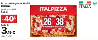 Carrefour Italpizza Pizza rettangolare 26x38 gusti assortiti 535 g offerta