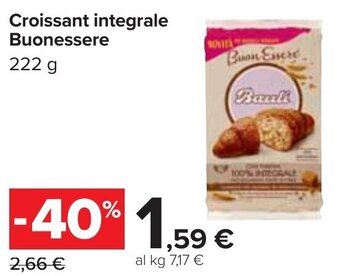 Carrefour Croissant integrale Buonessere 222 g offerta