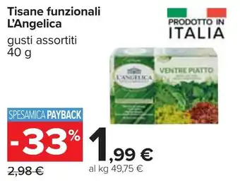 Carrefour L'Angelica Tisane funzionali gusti assortiti 40 g offerta