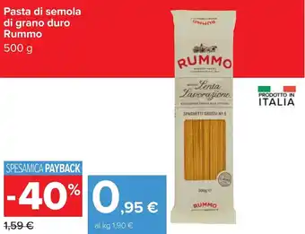 Carrefour Rummo Pasta di semola di grano duro 500 g offerta