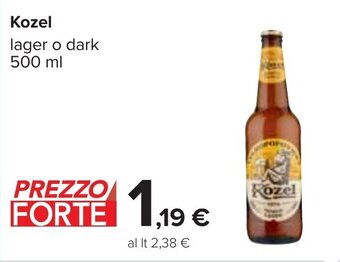 Carrefour Kozel lager o dark 500 ml offerta