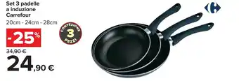 Carrefour Carrefour Set 3 padelle a induzione 20cm- 24cm - 28cm offerta