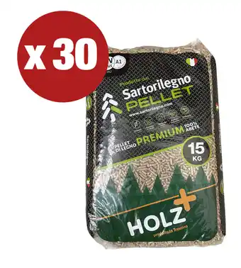 Eurobrico Promo 30 sacchi pellet in legno di abete certificato en plus a1 prodotto in trentino - sacchi da 15 kg. offerta