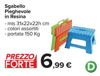 Carrefour Sgabello Pieghevole in Resina offerta