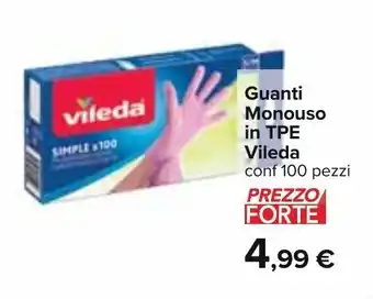 Carrefour Vileda Guanti Monouso in TPE conf 100 pezzi offerta