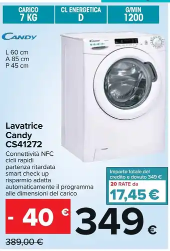 Carrefour Candy Lavatrice CS41272 offerta