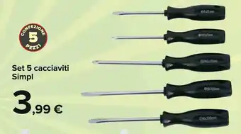 Carrefour Simpl Set 5 cacciaviti offerta