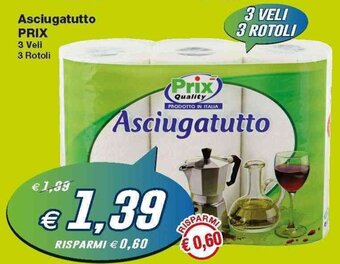 Prix Quality Prix Asciugatutto 3 Veli 3 Rotoli offerta