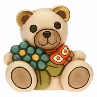 Teddy con mazzo di fiori azzurro