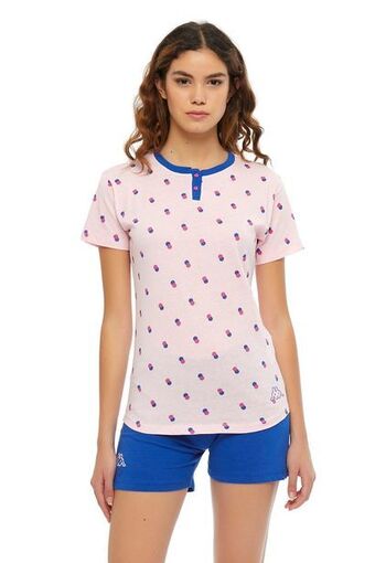 Kappa pigiama donna in puro cotone mezze maniche - rosa