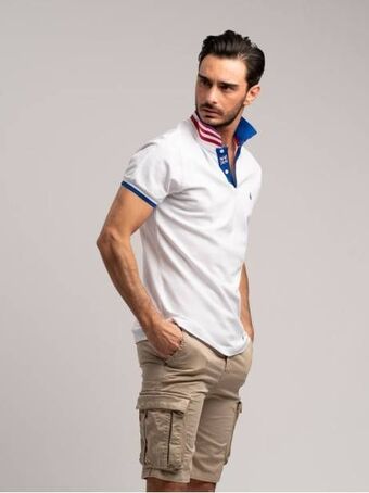 Invidia Polo uomo manica corta tinta unita realizzata in cotone piquet stretch offerta