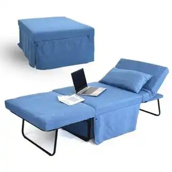 Brandina pieghevole pouf in tessuto blu - bibi