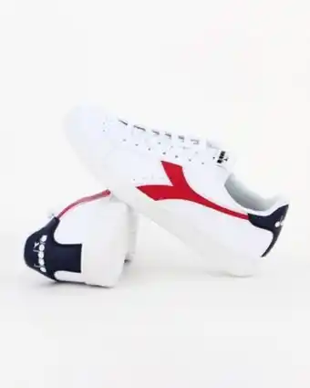 Diadora torneo - sneakers bianca e rossa con dettaglio posteriore blu
