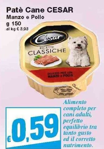 Prix Quality Cesar Patè Cane 150g offerta